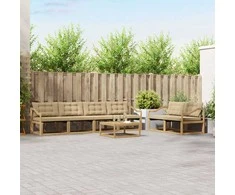 Lauko sofos komplektas 7 pcs Balta ir kreminė 79 x 79 x 37 cm