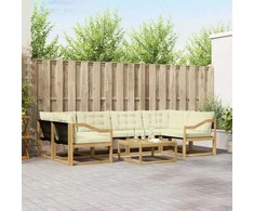 Lauko sofos komplektas 7 pcs Balta ir kreminė 79 x 79 x 37 cm