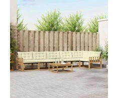 Lauko sofos komplektas 7 pcs Balta ir kreminė 79 x 79 x 37 cm