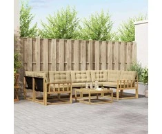 Lauko sofos komplektas 7 pcs Balta ir kreminė 79 x 79 x 37 cm