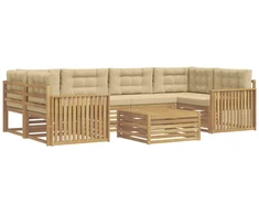 Lauko sofos komplektas 7 pcs Balta ir kreminė