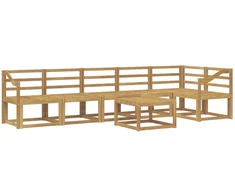 Lauko sofos komplektas 7 pcs Balta Kietos akacijos mediena