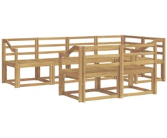 Lauko sofos komplektas 7 pcs Balta Kietos akacijos mediena