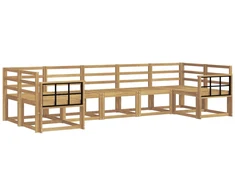 Lauko sofos komplektas 7 pcs Balta Kietos akacijos mediena