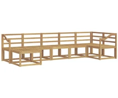 Lauko sofos komplektas 7 pcs Balta Kietos akacijos mediena