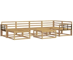 Lauko sofos komplektas 7 pcs Balta Kietos akacijos mediena