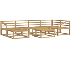 Lauko sofos komplektas 7 pcs Balta Kietos akacijos mediena
