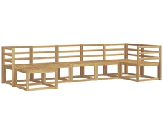 Lauko sofos komplektas 7 pcs Balta Kietos akacijos mediena