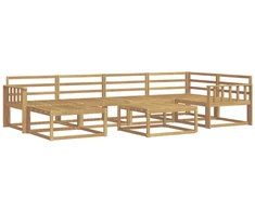 Lauko sofos komplektas 7 pcs Balta Kietos akacijos mediena