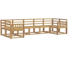 Lauko sofos komplektas 7 pcs Balta Kietos akacijos mediena
