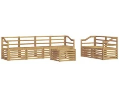 Lauko sofos komplektas 7 pcs Balta Kietos akacijos mediena