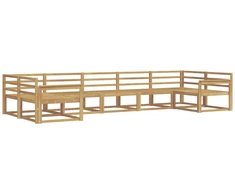 Lauko sofos komplektas 7 pcs Balta Kietos akacijos mediena