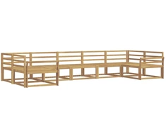 Lauko sofos komplektas 7 pcs Balta Kietos akacijos mediena