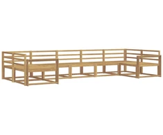 Lauko sofos komplektas 7 pcs Balta Kietos akacijos mediena