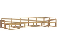 Lauko sofos komplektas 7 pcs Balta Kietos akacijos mediena