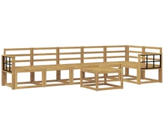 Lauko sofos komplektas 7 pcs Balta Kietos akacijos mediena