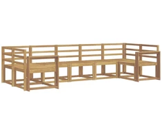 Lauko sofos komplektas 7 pcs Balta Kietos akacijos mediena