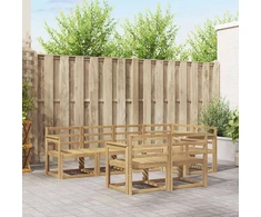 Lauko sofos komplektas 7 pcs Balta Kietos akacijos mediena