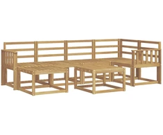 Lauko sofos komplektas 7 pcs Balta Kietos akacijos mediena