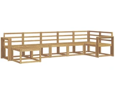 Lauko sofos komplektas 7 pcs Balta Kietos akacijos mediena