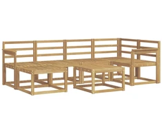 Lauko sofos komplektas 7 pcs Balta Kietos akacijos mediena