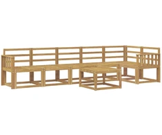 Lauko sofos komplektas 7 pcs Balta Kietos akacijos mediena