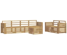 Lauko sofos komplektas 7 pcs Balta Kietos akacijos mediena
