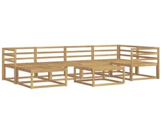 Lauko sofos komplektas 7 pcs Balta Kietos akacijos mediena