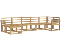 Lauko sofos komplektas 7 pcs Balta Kietos akacijos mediena