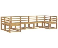 Lauko sofos komplektas 7 pcs Balta Kietos akacijos mediena