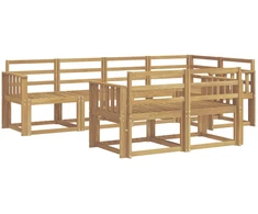 Lauko sofos komplektas 7 pcs Balta Kietos akacijos mediena