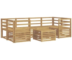 Lauko sofos komplektas 7 pcs Balta Kietos akacijos mediena