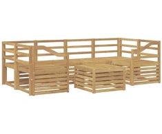 Lauko sofos komplektas 7 pcs Balta Kietos akacijos mediena
