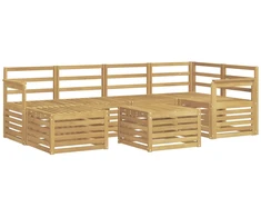 Lauko sofos komplektas 7 pcs Balta Poliesteris