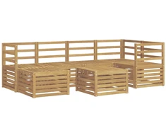 Lauko sofos komplektas 7 pcs Balta Poliesteris