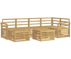 Lauko sofos komplektas 7 pcs Balta Poliesteris