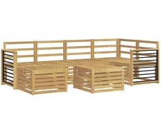 Lauko sofos komplektas 7 pcs Balta Poliesteris