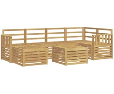Lauko sofos komplektas 7 pcs Balta Poliesteris