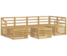Lauko sofos komplektas 7 pcs Balta Poliesteris