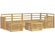 Lauko sofos komplektas 7 pcs Balta Poliesteris
