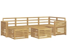 Lauko sofos komplektas 7 pcs Balta Poliesteris