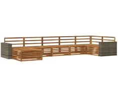 Lauko sofos komplektas 7 pcs Natūrali
