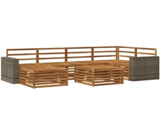 Lauko sofos komplektas 7 pcs Natūrali