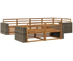 Lauko sofos komplektas 7 pcs Natūrali