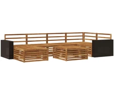 Lauko sofos komplektas 7 pcs Natūrali