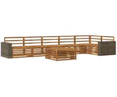 Lauko sofos komplektas 7 pcs Natūrali 79 x 79 x 37 cm