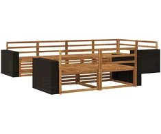 Lauko sofos komplektas 7 pcs Natūrali