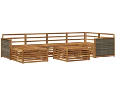 Lauko sofos komplektas 7 pcs Natūrali