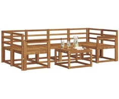 Lauko sofos komplektas 7 pcs Natūrali Kietos akacijos mediena