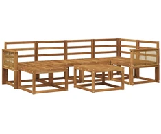 Lauko sofos komplektas 7 pcs Natūrali Kietos akacijos mediena